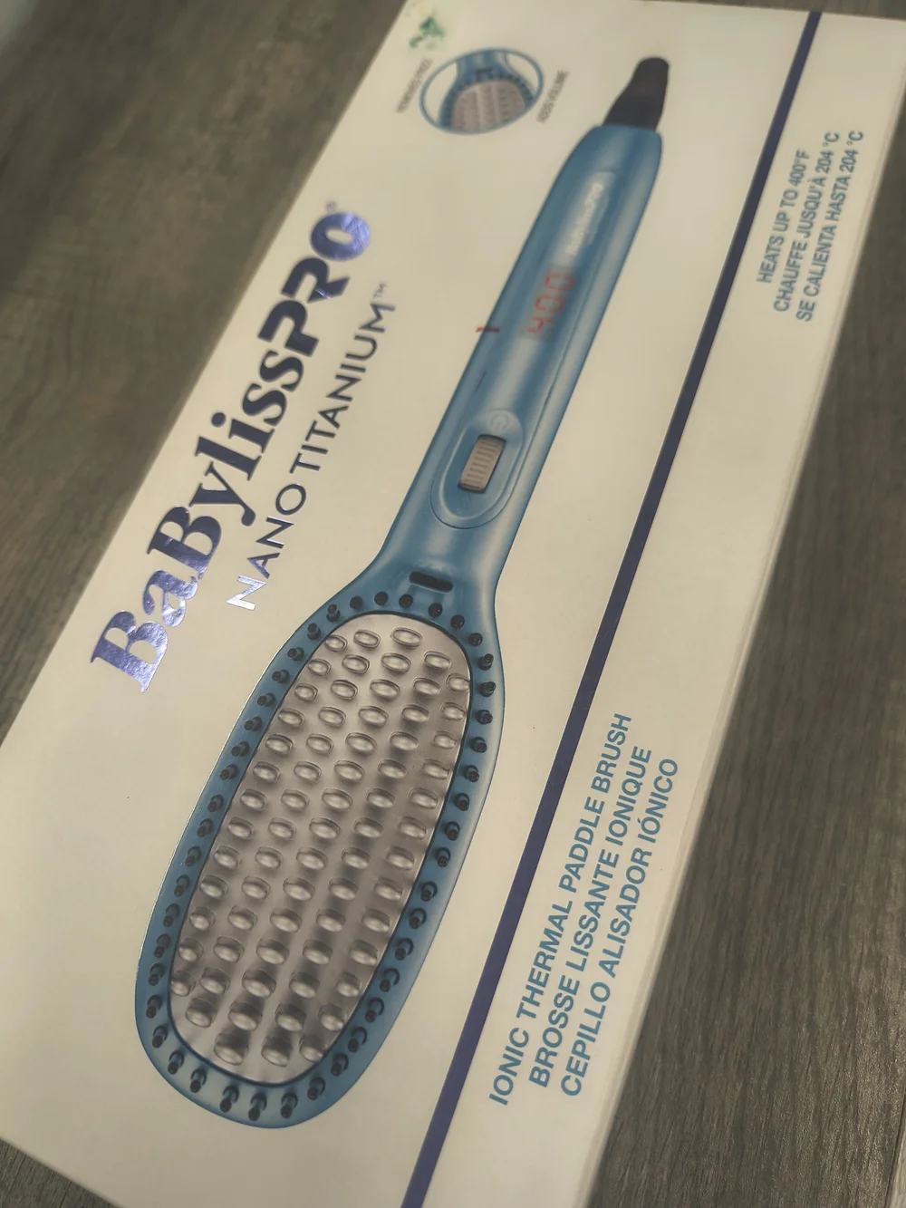 BaByliss Nano Titanium Ionic Thermal Paddle Brush in Light Blue